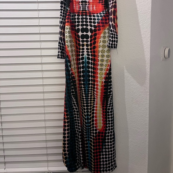 Multicolor Geometric Pattern Dress - Picture 2 of 3